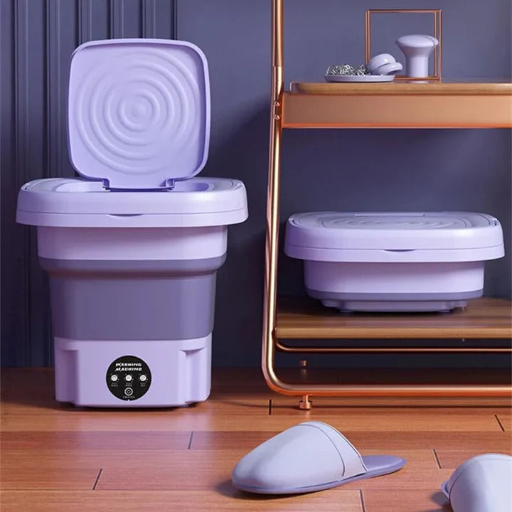 Mini Portable Washing Machine Foldable with Spin Dryer for Laundry