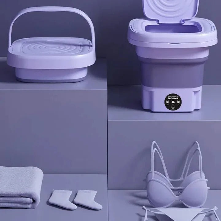 Mini Portable Washing Machine Foldable with Spin Dryer for Laundry