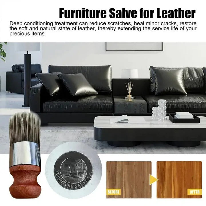 Leather Furniture Salve Set 4.22oz for Cleaning and Care