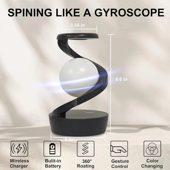 Moon Lamp Floating Desk Light with Gesture Control and Wireless Charger
