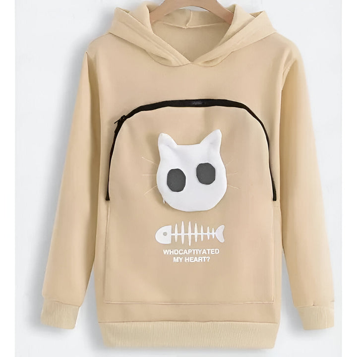 Fleece Sweatshirt with Cuddle Pouch for Cat and Small Pet Lovers