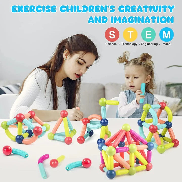 Kids Magnetic Building Blocks Sticks and Balls Montessori Toys