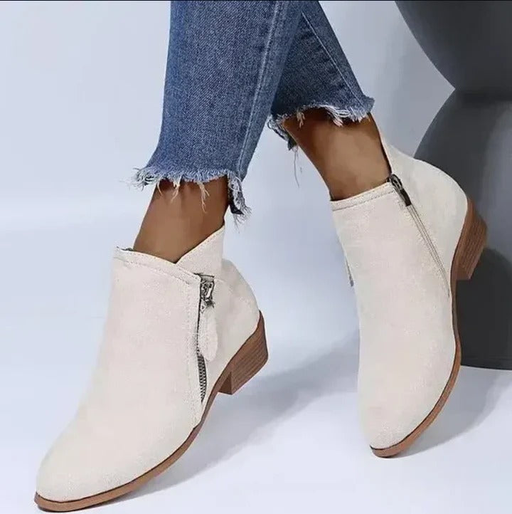 Leather Ankle Boots Orthopaedic Arch Support for Women Wide Fit