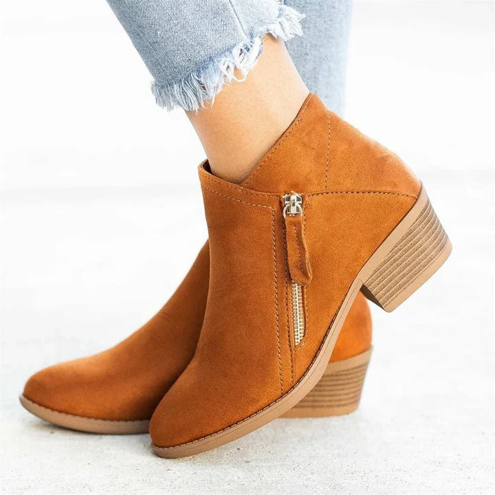 Leather Ankle Boots Orthopaedic Arch Support for Women Wide Fit