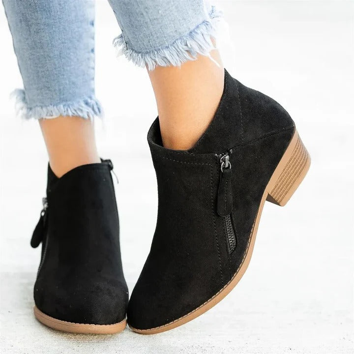 Leather Ankle Boots Orthopaedic Arch Support for Women Wide Fit