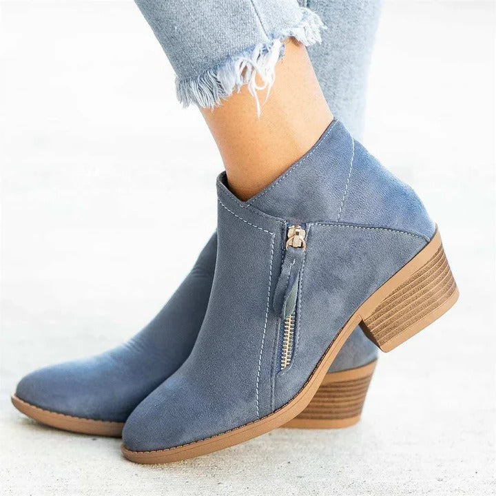 Leather Ankle Boots Orthopaedic Arch Support for Women Wide Fit