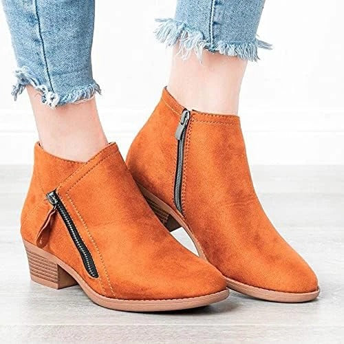 Leather Ankle Boots Orthopaedic Arch Support for Women Wide Fit