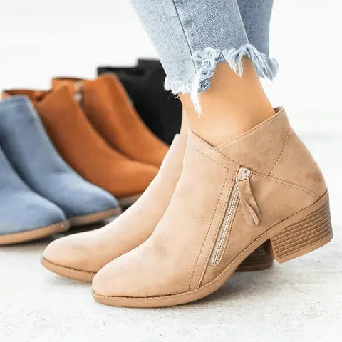 Leather Ankle Boots Orthopaedic Arch Support for Women Wide Fit