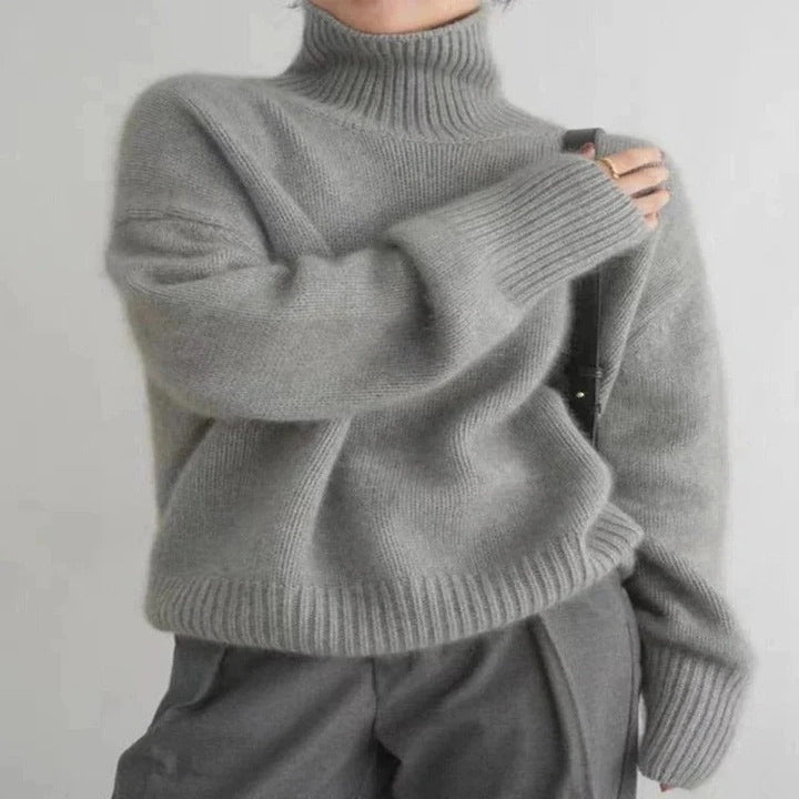 Womens Warm Merino Wool Turtleneck Jumper Comfortable Knit