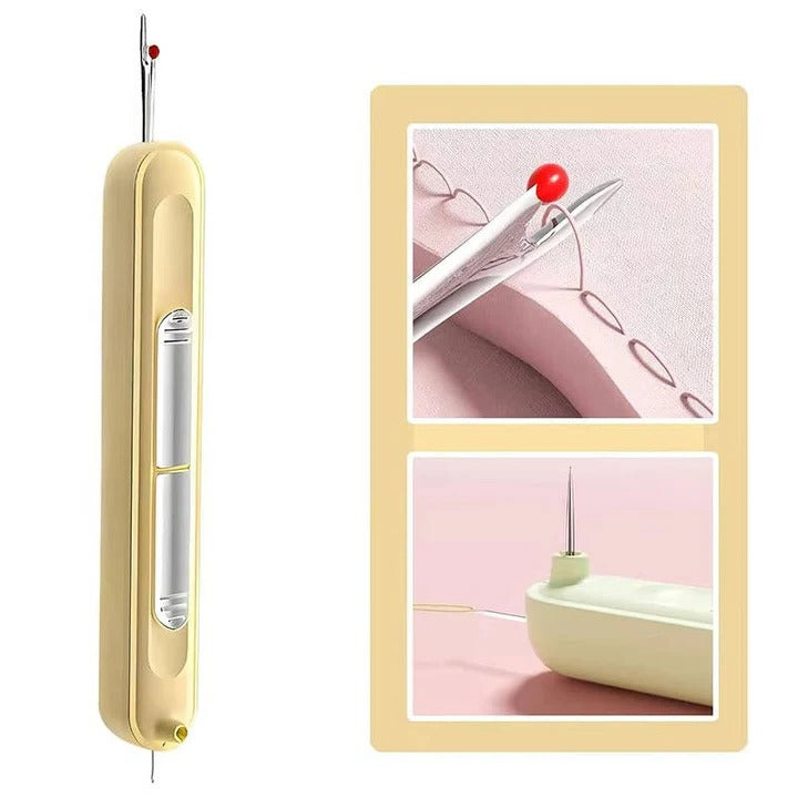 Portable Needle Threader and Seam Ripper Tool for Embroidery and Quilting
