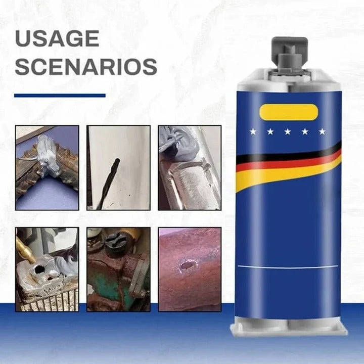 High Strength Metal Repair Glue, Heat Resistant Adhesive for Steel, Aluminum and Cast Iron, Drillable After Cure