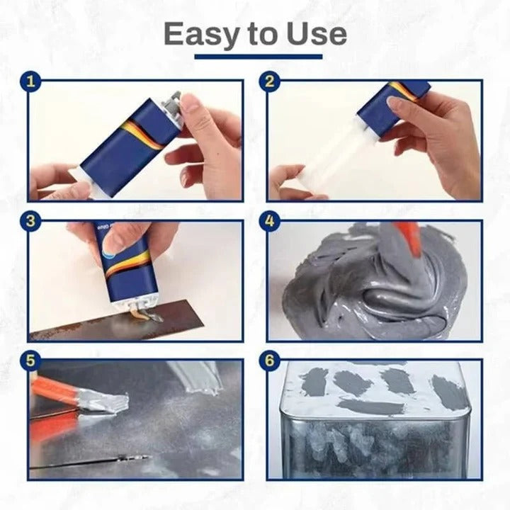 High Strength Metal Repair Glue, Heat Resistant Adhesive for Steel, Aluminum and Cast Iron, Drillable After Cure