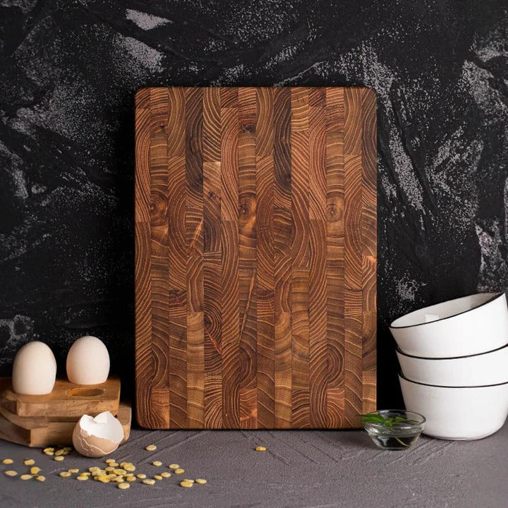 Artisan Wooden Chopping Block End Grain Cutting Board and Durable Acacia Wood Block