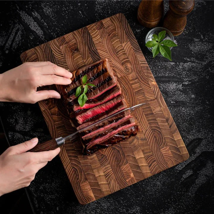Artisan Wooden Chopping Block End Grain Cutting Board and Durable Acacia Wood Block