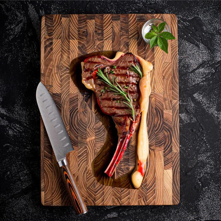 Artisan Wooden Chopping Block End Grain Cutting Board and Durable Acacia Wood Block