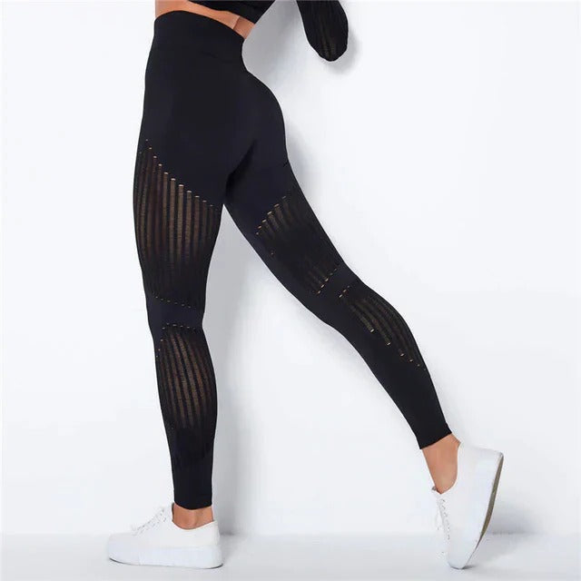 Textured Anti-Cellulite Compression Leggings and Butt Lifting Yoga Trousers and Honeycomb Design