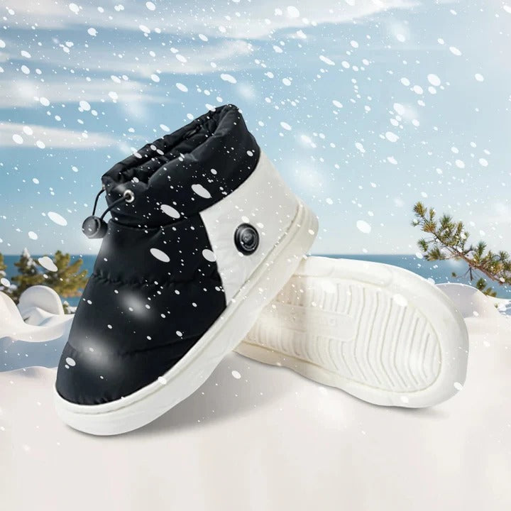 Thermal Heated Shoes with Built-in Foot Warmers and Non-Slip Sole Construction