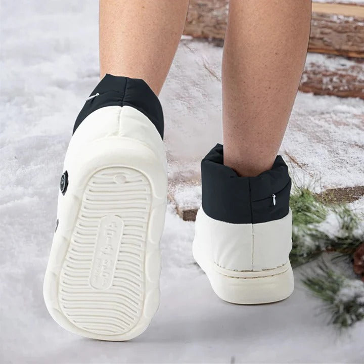 Thermal Heated Shoes with Built-in Foot Warmers and Non-Slip Sole Construction