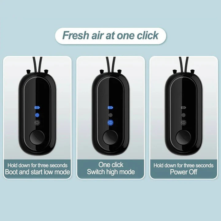 Compact Portable Air Purifier and Wearable Neck Purifier for Personal Protection