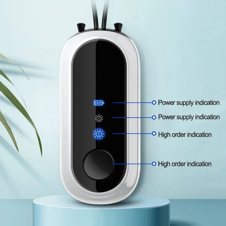 Compact Portable Air Purifier and Wearable Neck Purifier for Personal Protection