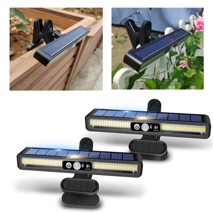 Solar Fence Lights, Motion Sensor Lamp, 36 LED Outdoor Spotlight, 2 Pack Deck Lighting