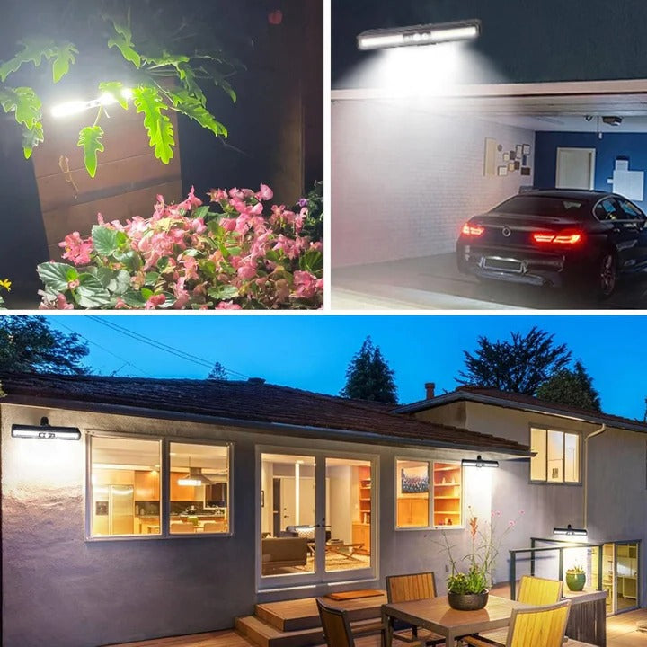 Solar Fence Lights, Motion Sensor Lamp, 36 LED Outdoor Spotlight, 2 Pack Deck Lighting