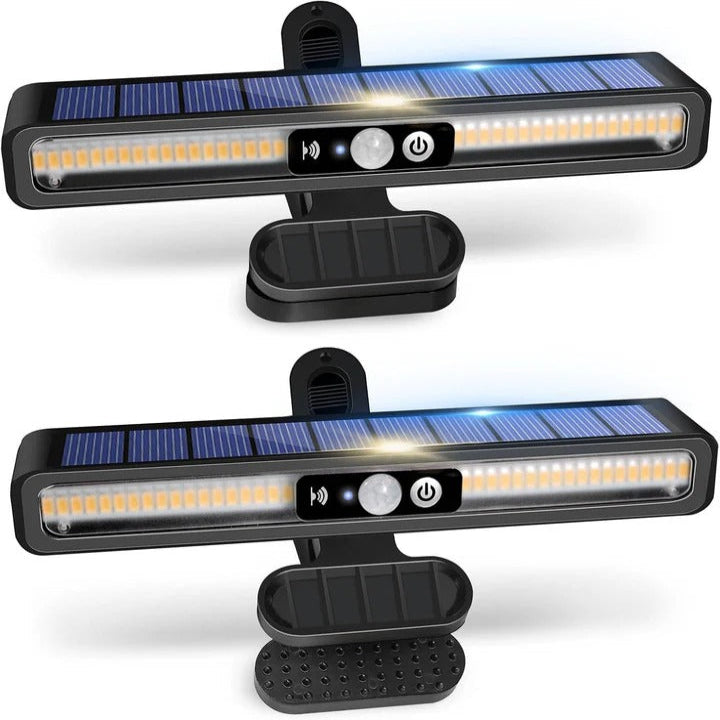 Solar Fence Lights, Motion Sensor Lamp, 36 LED Outdoor Spotlight, 2 Pack Deck Lighting