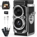 Vintage Style Digital Camera for Photography with Rechargeable Battery and Built-in Flash
