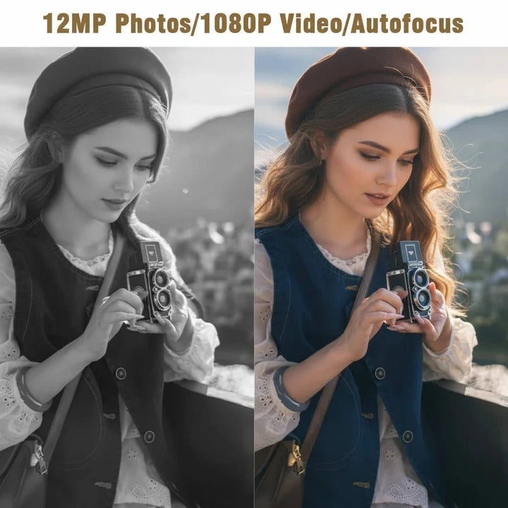 Vintage Style Digital Camera for Photography with Rechargeable Battery and Built-in Flash
