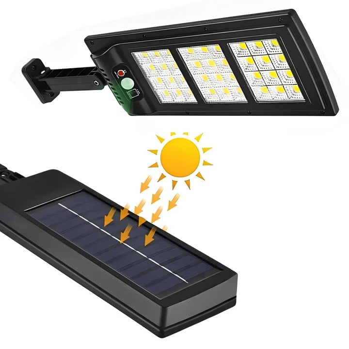 Outdoor LED Solar Light with Adjustable Lamp Head and Rechargeable Battery Backup