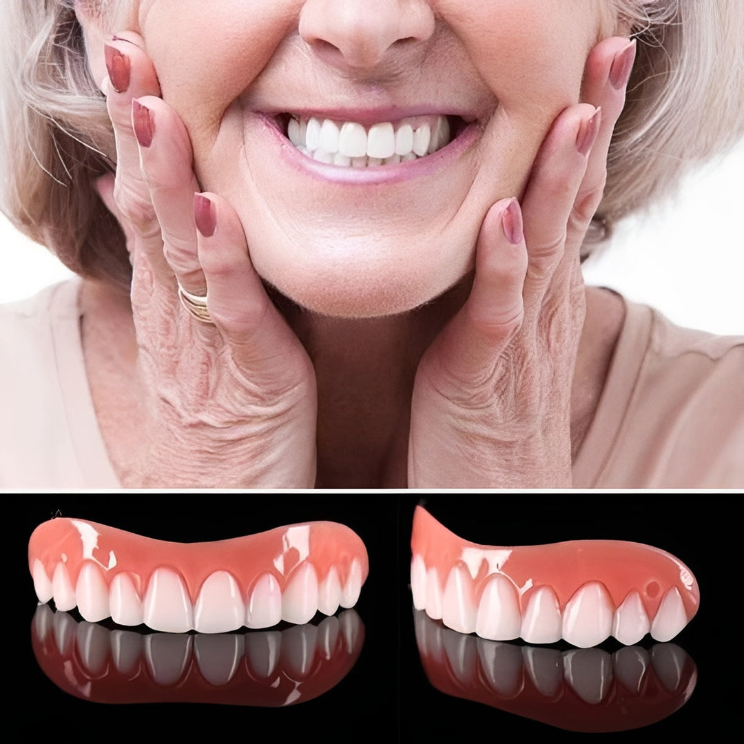 Snap On Artificial Teeth Cover with Customizable Fit and Storage Case