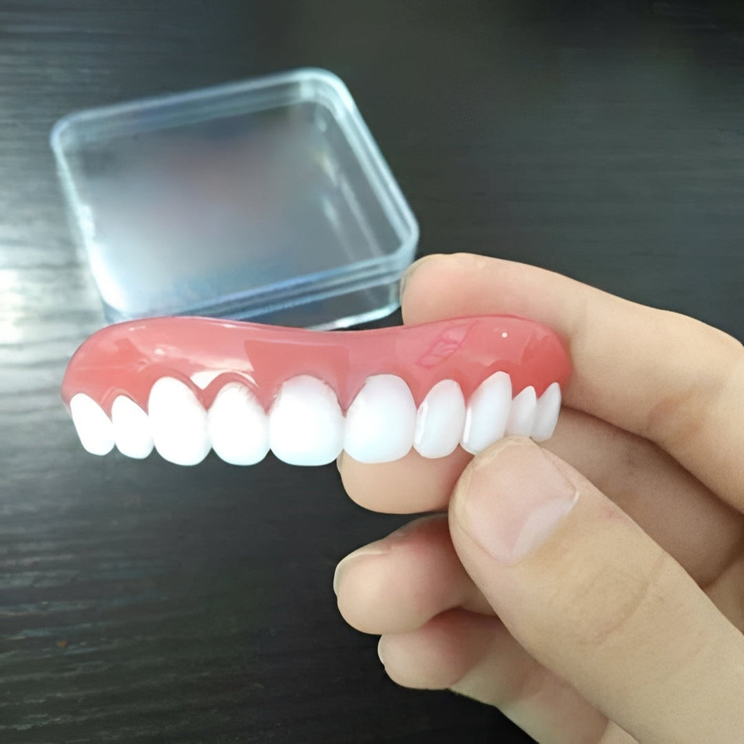 Snap On Artificial Teeth Cover with Customizable Fit and Storage Case