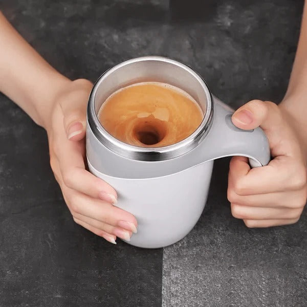 Magnetic Self Stirring Coffee Cup with Waterproof Bottom and Removable Rotor