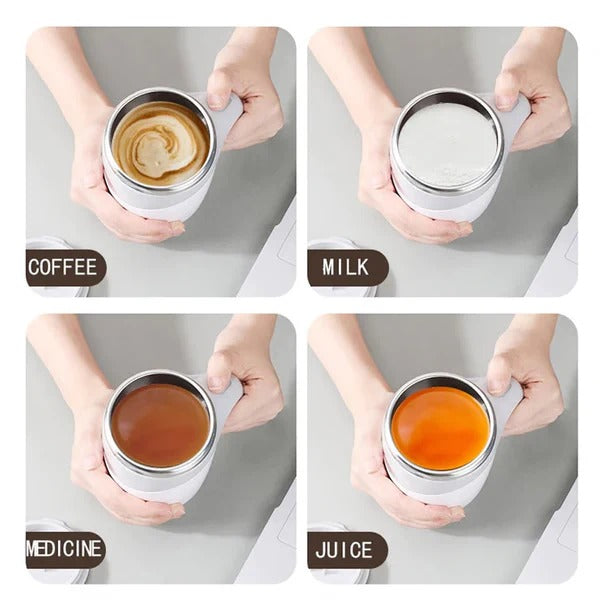 Magnetic Self Stirring Coffee Cup with Waterproof Bottom and Removable Rotor