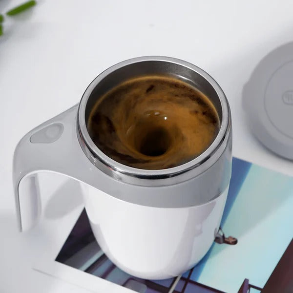 Magnetic Self Stirring Coffee Cup with Waterproof Bottom and Removable Rotor