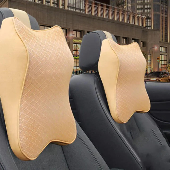 Car Headrest Neck Rest Cushion with High Density Foam and Universal Fit for Driver and Passenger Seats