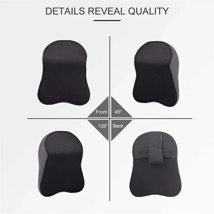 Car Headrest Neck Rest Cushion with High Density Foam and Universal Fit for Driver and Passenger Seats