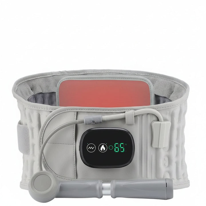 Inflatable Back Support Belt with Adjustable Air Pressure and Extension Pad