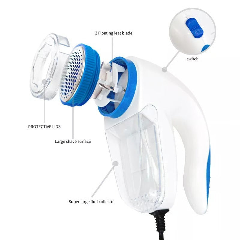 Household Fabric Shaver with Protective Metal Grille and Ergonomic Grip Handle