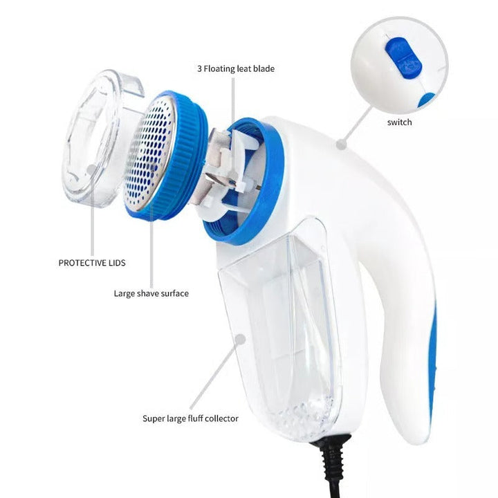Household Fabric Shaver with Protective Metal Grille and Ergonomic Grip Handle