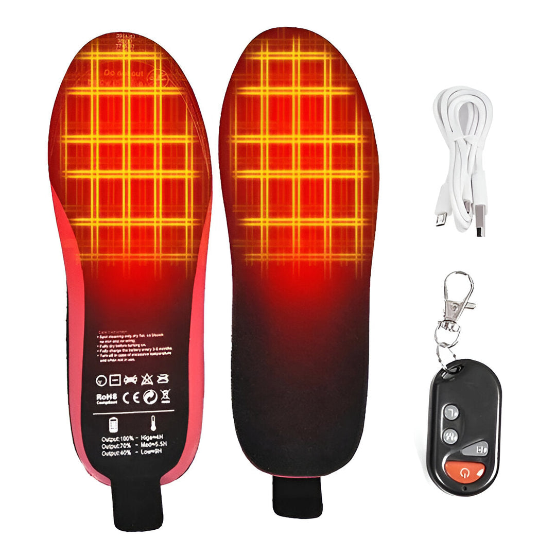 Rechargeable Heated Shoe Insoles for Winter with Ultra Thin Heating Panels