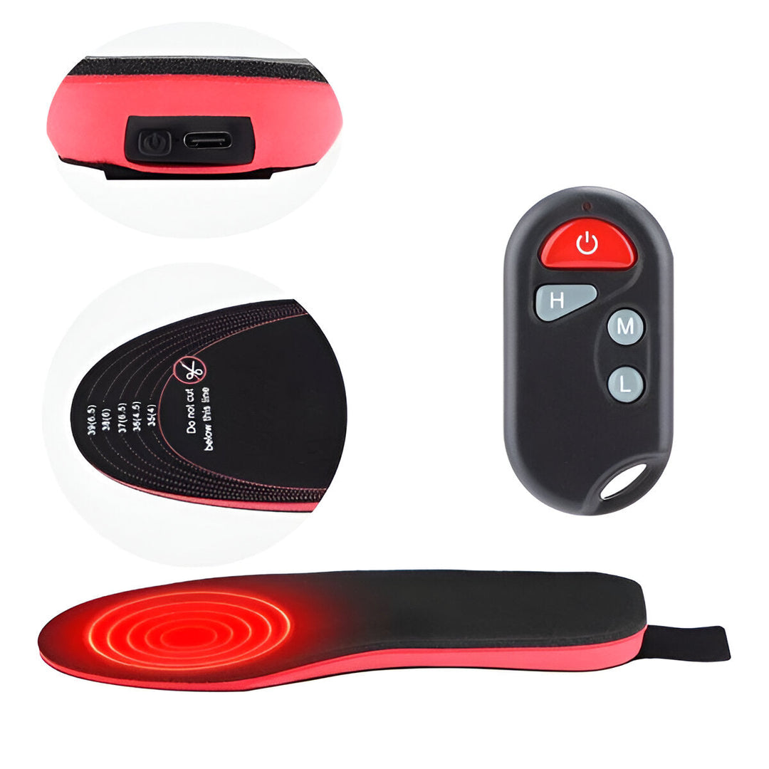 Rechargeable Heated Shoe Insoles for Winter with Ultra Thin Heating Panels