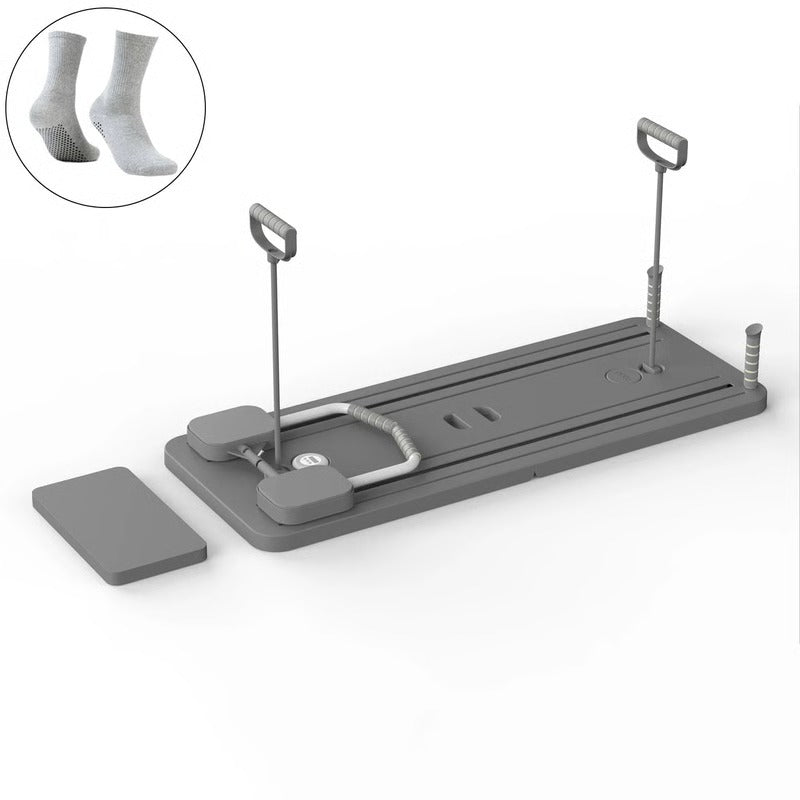 Core and Strength Training Board with Pilates Reformer Functionality and Integrated Smart Timer and Padded Surface