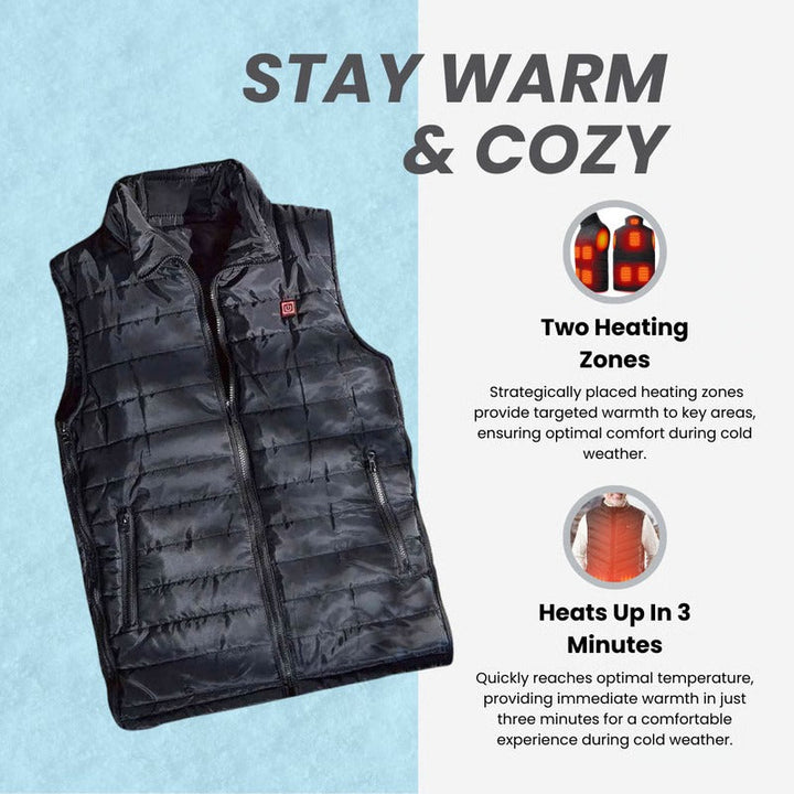 Unisex Tech Heated Vest with 3 Heat Levels and Rapid Warm-Up Technology and Lightweight Thermal Insulation