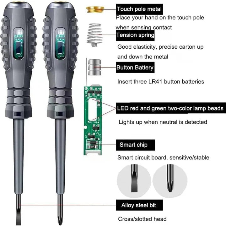 Voltage Tester Screwdriver with Non-Contact Induction Technology