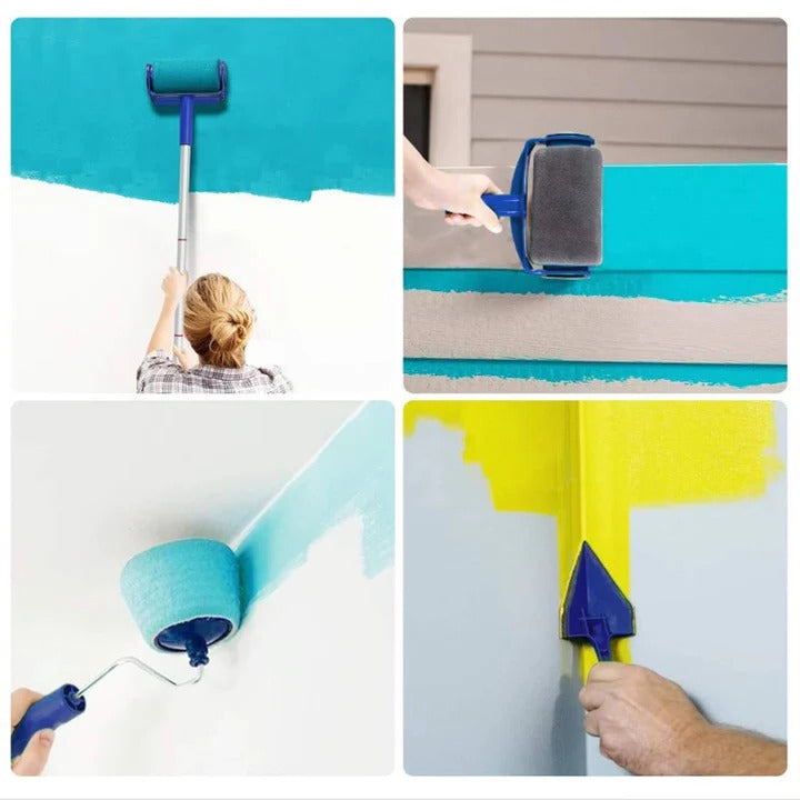 Paint Roller Kit, Self Filling Wall Painter, Corner Edger Tool, Refillable Chamber