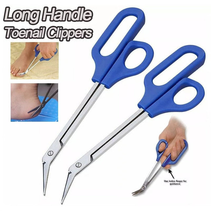 2-Pack Long Handle Toenail Trimming Scissors and Clippers Set