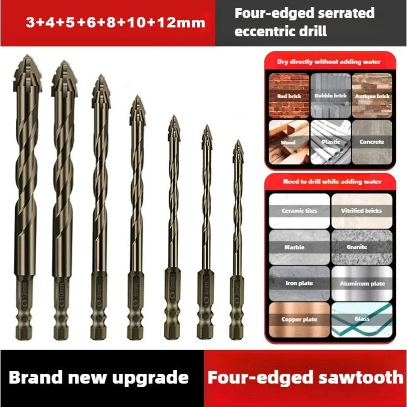 Professional Grade Eccentric Drill Bit with Serrated Cutting Edges