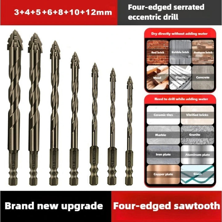 Professional Grade Eccentric Drill Bit with Serrated Cutting Edges