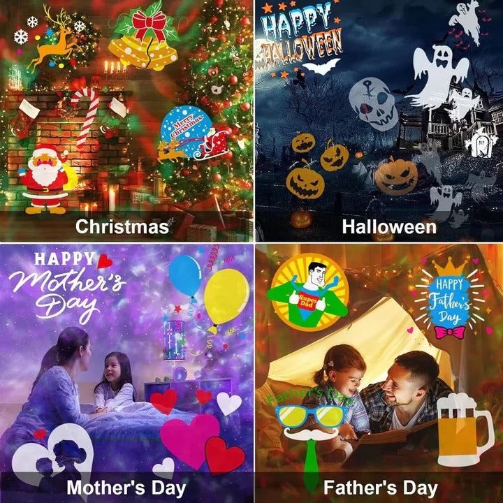 Festive Christmas Projector Lights featuring Multi-colour LED Display
